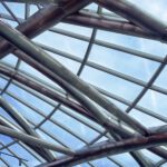 metal constructions with glass roof